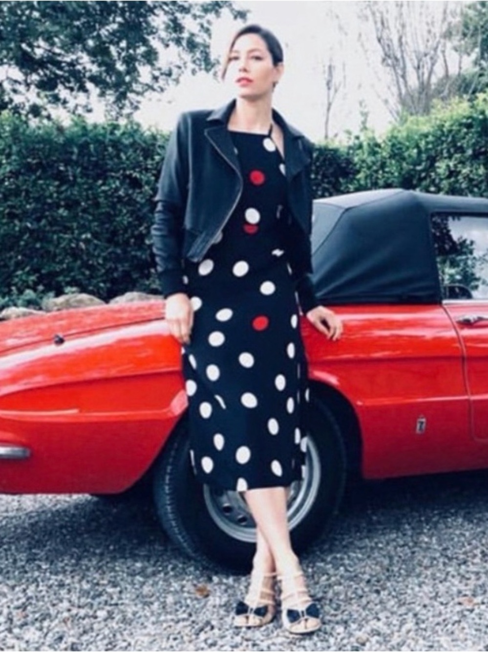 Réalisation Par Polka Dot Silk Halter Dress